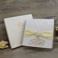 Flocked Rose Invitation Card Foiling Wedding Invitation with Paper Box Personalized Custom